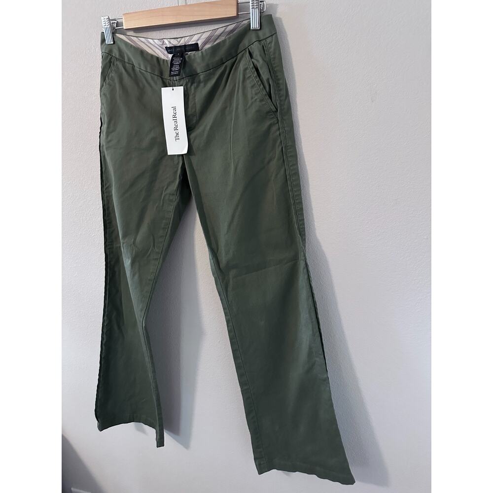 Marc by Marc Jacobs Women's 4 Olive Green Cotton Flare Trouser Pants Low Rise